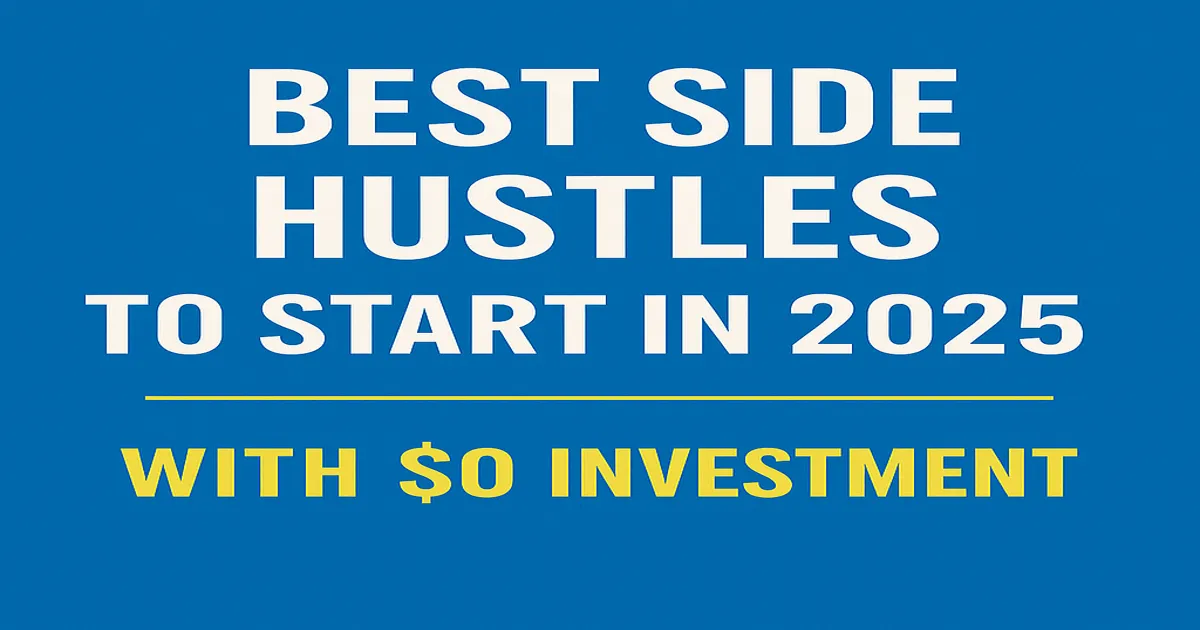 Best Side Hustles to Start in 2025 (With $0 Investment)